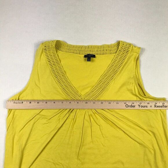 Talbots Womens Tank Yellow V-Neck Sleeveless Cotton Blend Top Plus Size 1X * - Picture 7 of 12